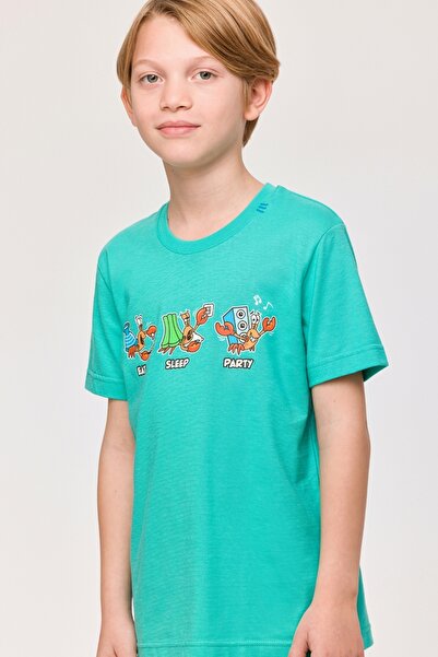 Woody 10-16 Years Old Boys' Pajamas-Pus - 727-Turquoise