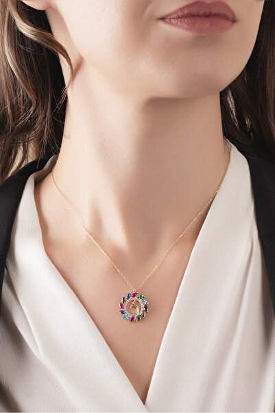 SUNSHINE 925 Ayar Gümüş Gold Kaplamalı Tavus Kuşu Kolye