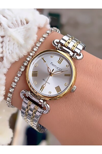 Ferrucci ÇELİK KORDON KADIN KOL SAATİ 2 YIL GARANTİLİ 3 ATM SU GEÇİRMEZ