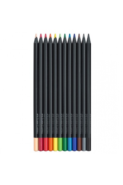 Faber Castell Creioane colorate Faber-Castell Black Edition, 12 culori/Set