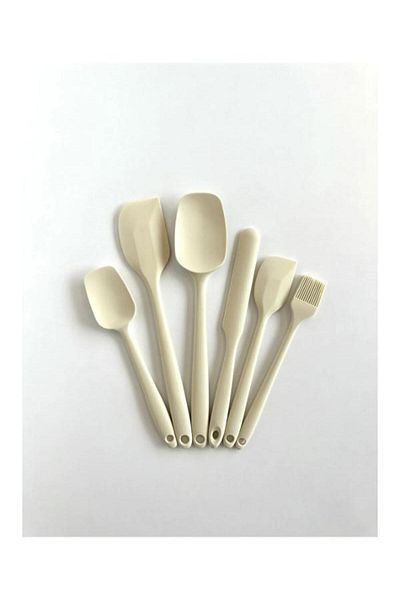 PANJI 6-Piece Cream Silicone Heat-Resistant Kitchen Set