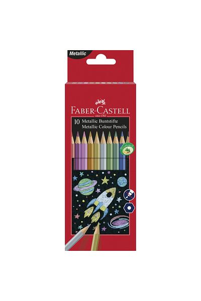 Faber Castell Colored Pencils Faber-Castell, 10 Metallic Colors