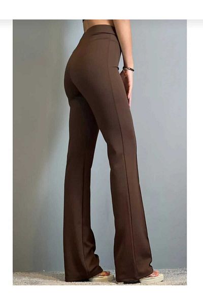 trendhazan Women's High Waist and Lycra Crepe Palazzo Pants - Wide Leg, Pocketless