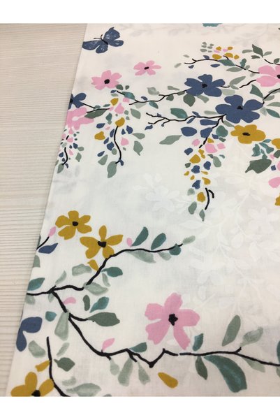 evimrenk Petali Vivaci %100 Pamuk Doğal Poplin Metrelik Kumaş
