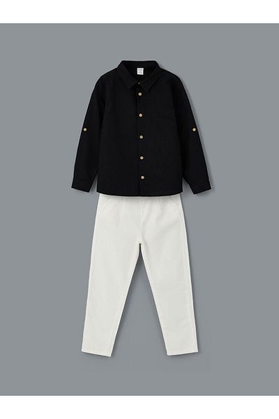 LC Waikiki Poplin Boy's Shirt and Pants 2 Pcs