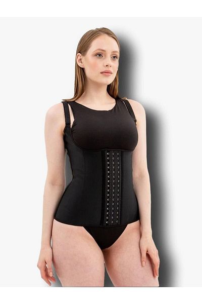 MİSTİRİK Trigoso Model 4 Stage Straps Postpartum Firming Latex Corset Black Color