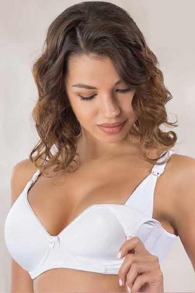 Emay Sutien de recuperare cu sârmă cu efect push-up - Alăptare gravidă, alb Emay166