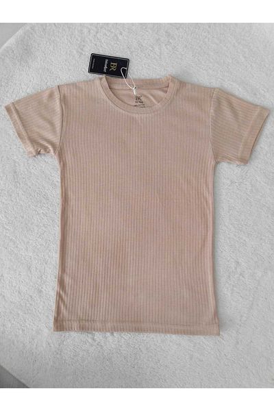 Store Girl's Ribbed Short Sleeve Summer T-Shirt