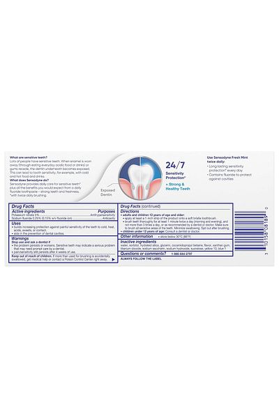 CREST Fresh Mint Sectorial Toothpaste Against the Wall 226 g Pack of 2 Sectorial Numbing Bloodstain Prevention