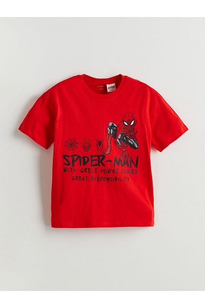 LC Waikiki Spider-Man Printed Boys' T-Shirt and Shorts 2-Piece Set