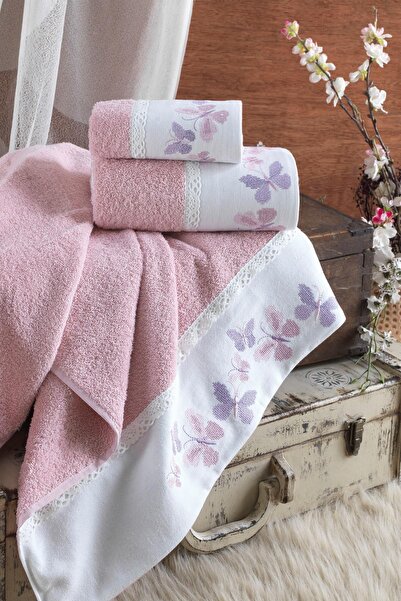 Ellia Soft Carmen 3-комплект рушників 100% бавовна в коробці Набір для лазні Набір для весільного приданого Розкішний рушник для ванної кімнати