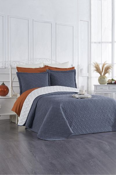 Levanzo Laura Indigo Double Bedspread