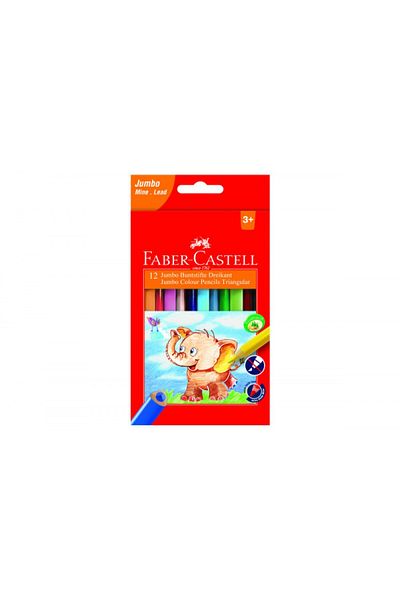 Faber Castell Jumbo Colored Pencils Faber-Castell, Triangular, 12 Colors/Set