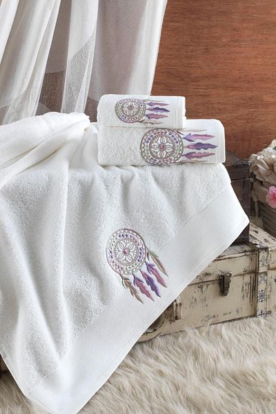 Ellia Soft Σετ πετσετών Dream Catcher 100% βαμβακερό |   Σετ Τουρκικού Μπάνιου σε κουτί |   Προίκα και πολυτελής πετσέτα μπάνιου