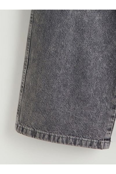 LC Waikiki Lcw Kids Gray Elastic Waist Girls Cargo Jean Trousers