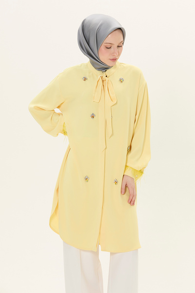 Setrms Fularlı Taş ve Otriş Detaylı Tunik