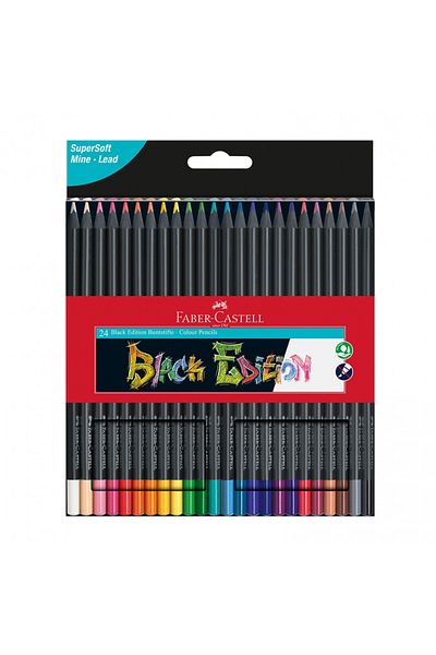 Faber Castell Creioane colorate Faber-Castell Black Edition, 24 de culori/set
