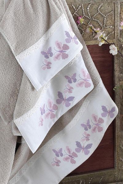 Ellia Soft Σετ βαμβακερών πετσετών Carmen 3 τεμαχίων - Σετ μπάνιου πολυτελείας σε κουτί |   Σετ προίκας