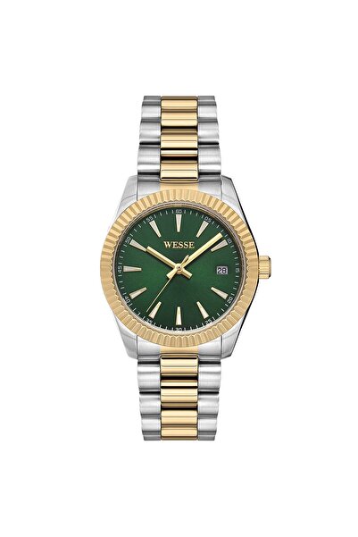 Wesse WWL301908 Quartz Çelik Altın/Gri Yeşil Kadran 35 mm Kadın Kol Saati