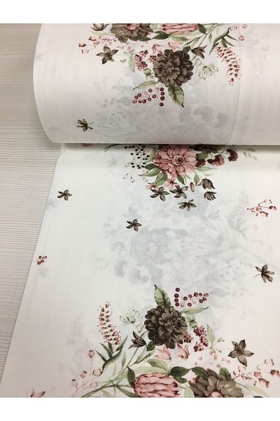 evimrenk Bouqet Bruno Pattern 100% βαμβακερό ύφασμα ποπλίνα - Παπλωματοθήκη - Χόμπι - Σεντόνι