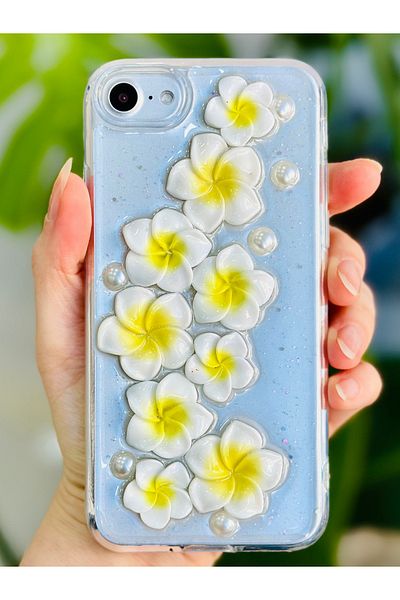 Go Aksesuar حافظة بتصميم على شكل زهرة صفراء ثلاثية الأبعاد متوافقة مع هاتف Iphone 7 - 8 - SE 2020 - SE 2022
