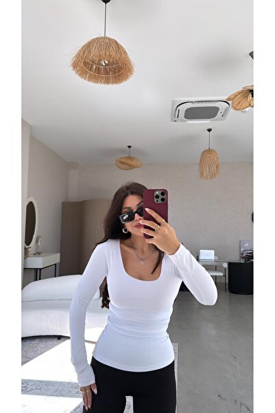 Buket Teke Λευκό τετράγωνο γιακά Scuba Basic Μπλούζα