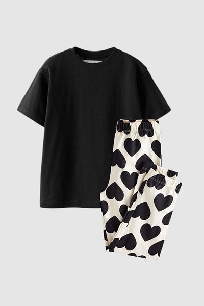 Daisy Dolly Girl's Heart Patterned Cotton Fit Tracksuit Set