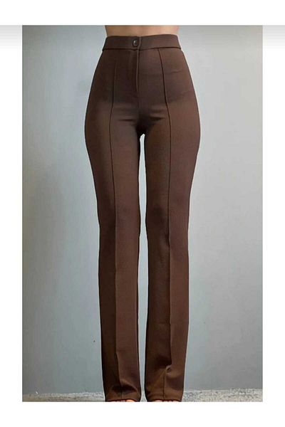 trendhazan Women's High Waist and Lycra Crepe Palazzo Pants - Wide Leg, Pocketless