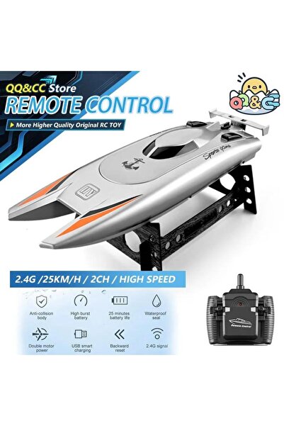 Zigver 25 Km/saat RC Tekne 2.4G Su Geçirmez Uzaktan Kumanda Gemi Radyo Yarış Teknesi Yüksek Hızlı Sürat Tek