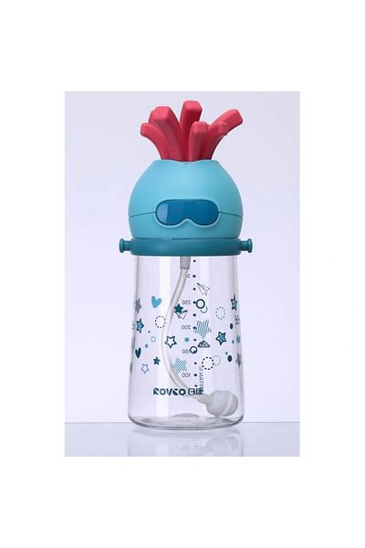 Rovco Vagonlıfe Children's Water Bottle with Straw and Strap B1034 320 ml 6 Months