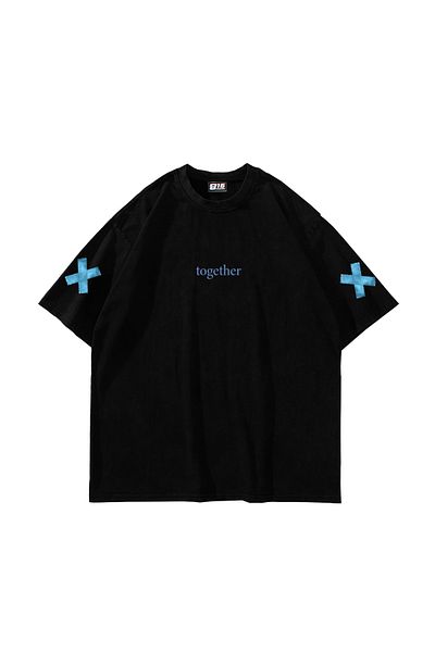Sekizbiraltı Together Back Printed Oversize Unisex Μαύρο Tshirt