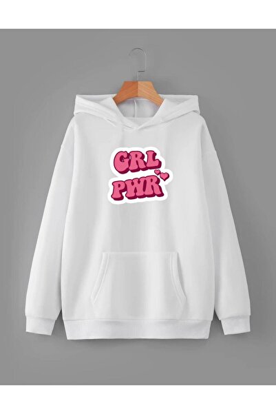 RPT MODA سترة علوية أساسية ذات قلنسوة بقصة مريحة مقاس كبير GRL PWR