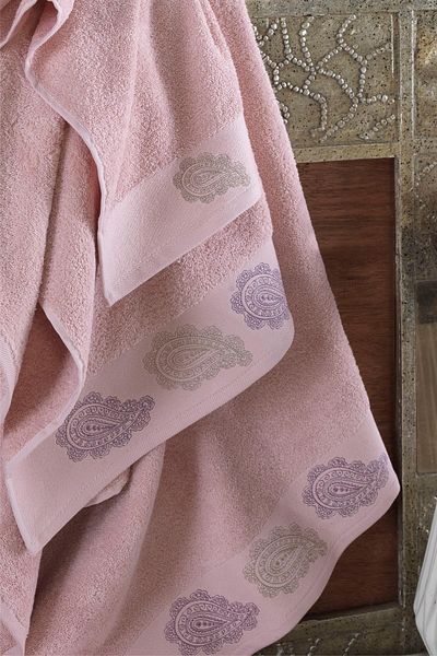 Ellia Soft Σετ πετσετών Elena 100% βαμβακερό - Σετ μπάνιου 3 τεμαχίων - Σετ προίκας - Μπάνιο πολυτελείας
