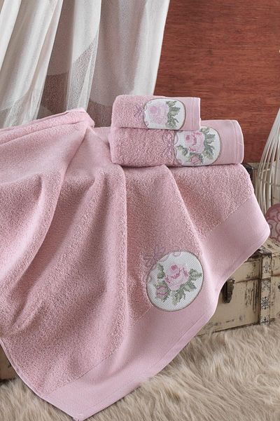 Ellia Soft Σετ πετσετών Şahika 3 τεμαχίων |   100% βαμβάκι |   Σετ Τουρκικού Μπάνιου σε κουτί |   Σετ προίκας |   Πολυτελής πετσέτα μπάνιου