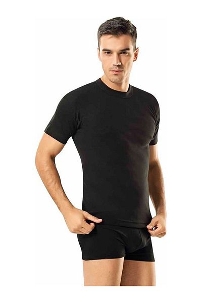 ENTAHA Tutku Men's Black V-Neck Half Sleeve Ribbed Undershirt Undershirt 6-Pack