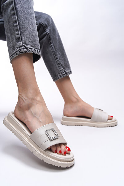 Riccon Papuci de damă din satin bej Johkilia 0012603