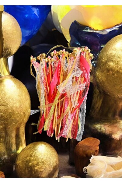 Ahsen Ambalaj Kırmızı Çubuk Nedime Zili Kurdele Cipso Süslemeli 10 Adet