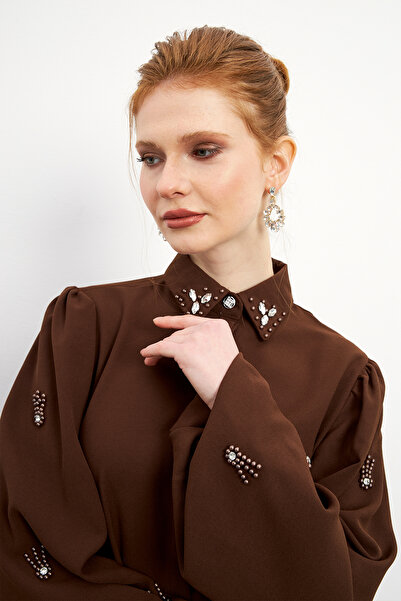 VAVİNOR Σετ τουνίκ και πανταλόν με μοτίβο καφέ Leora