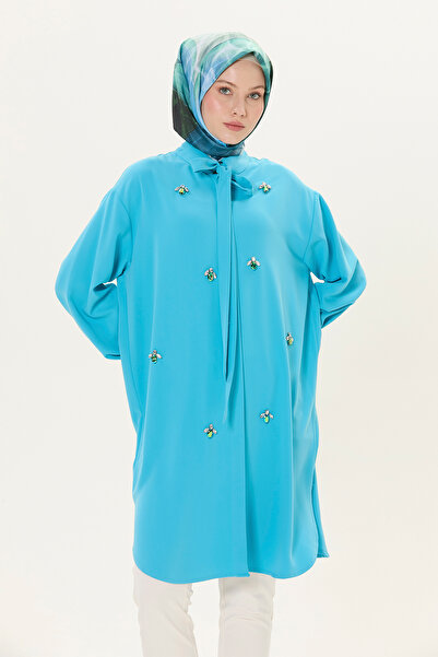 Setrms Fularlı Taş ve Otriş Detaylı Tunik