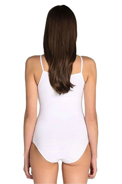KEYAL Tutku Women's White 3-Pack Rope Strap Lycra Hooked Bodysuit