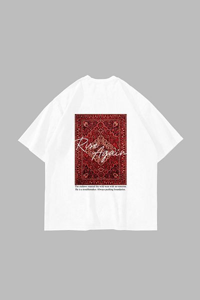 Sekizbiraltı Λευκό μπλουζάκι Unisex με στάμπα Rise Again
