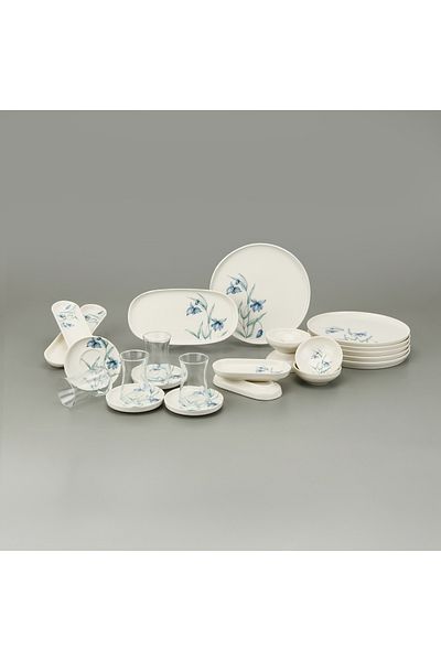 İpek Porselen Toledo 29 Prc - Digital Breakfast Set, Iris Silk