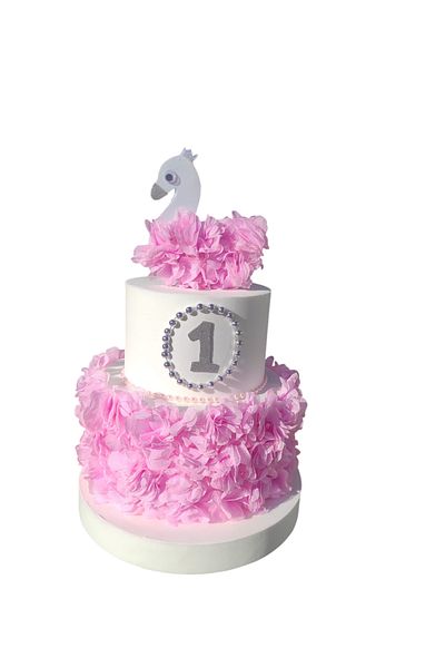 bizdenpastacılık Model Cake Swan Silver Color Design (the Upper Number Can Change, You Just Need to Post a Message)