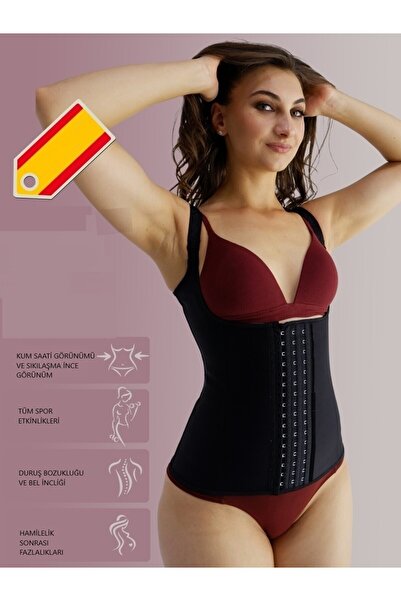 MİSTİRİK Trigoso Model 4 Kademeli Doğum Sonrası Sarkma Önleyici Askılı Latex Siyah Renk