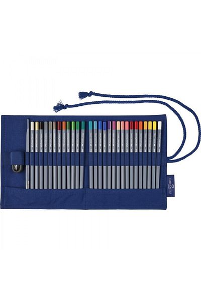 Faber Castell Rollup Faber-Castell Aquarelle Goldfaber, 27 Colored Pencils and Accessories