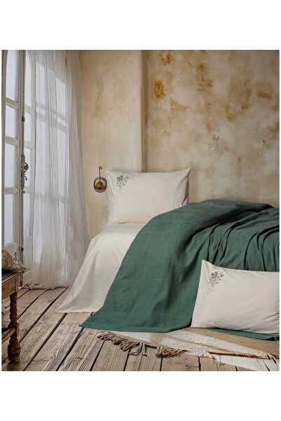 Cotton Box Spin Tek Kişilik Pike Takımı Sophia Yeşil