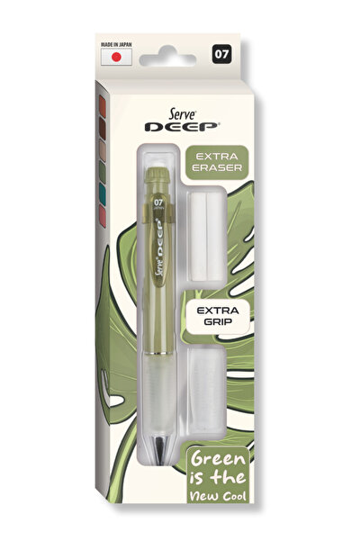 Serve Deep Kalem Grıp Silgi Yedekli Set 07Mm Yeşil