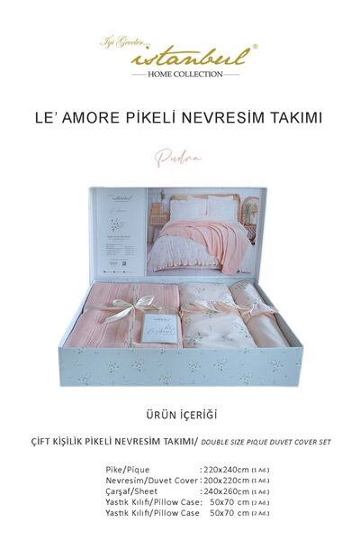 İyi Geceler İstanbul Good Night Istanbul Le Amore Pique Duvet Cover Set