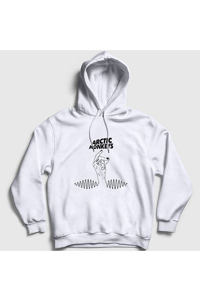 Presmono Φούτερ Arctic Monkeys Unisex με λευκή κουκούλα - Snap 15094tt