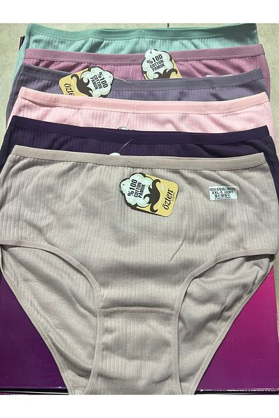 Özten Özten 100% Cotton 6-Pack Colorful Oversize Panties